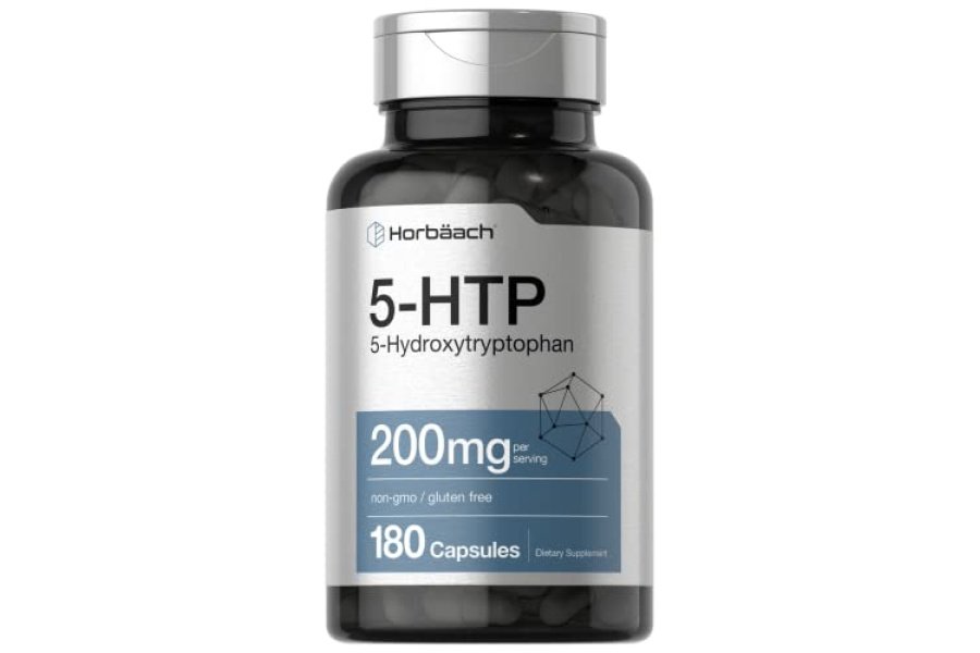 Horbaach 5HTP 200 mg Cápsulas | 180 unidades | Griffonia simplicifolia | Suplemento extrafuerte 5HTP | Sin OGM, sin gluten | 5 hidroxitriptófano