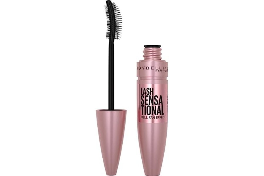 Maybelline Lash Sensational Máscara de pestañas lavable, alargadora y voluminizadora para un efecto de abanico completo, negro más negro, 1 unidad - Image 2