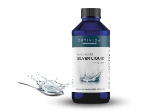 Optivida Health- Líquido de nanoplata coloidal para apoyo inmunológico, promueve un sistema inmunológico saludable Solución líquida de plata 10PPM (16 oz.)
