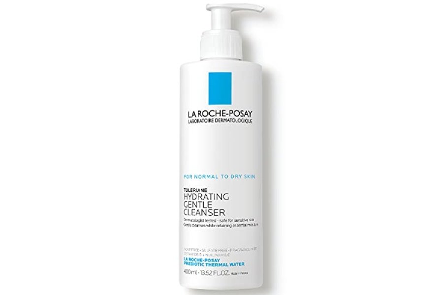 La Roche-Posay Toleriane Limpiador facial suave hidratante, limpiador facial diario con niacinamida y ceramidas para piel sensible, lavado facial hidratante para piel normal a seca, sin fragancia