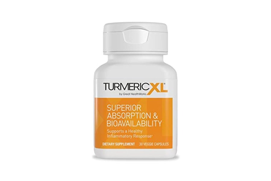 TurmericXL Suplemento natural de apoyo para las articulaciones y respuesta inflamatoria saludable - 250 mg de extracto de cúrcuma proporciona 45 veces más curcumina - Alta absorción, sin gluten - 30 cápsulas vegetales