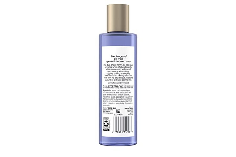 Neutrogena Desmaquillador y limpiador de ojos suave sin aceite para ojos sensibles, desmaquillante no graso, elimina el rímel resistente al agua, probado por dermatólogos y oftalmólogos, 8.0 fl. onz - Image 8