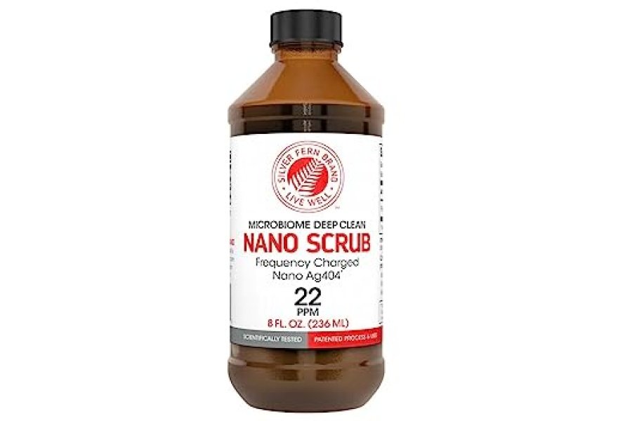 Nano Scrub de Silver Fern Brand - 1 botella - 48 porciones - Nano Ag4O4 activado por frecuencia - Líquido