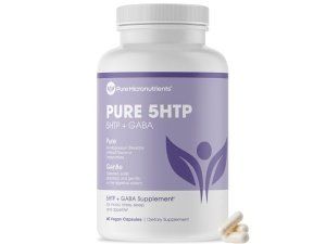 Suplemento puro de 5-HTP (5-hidroxitriptófano) más GABA - para el control del sueño, el estado de ánimo y el estrés - 60 cápsulas vegetales