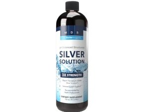 Solución líquida de plata coloidal estructurada 30 ppm pH alcalino mineral, suplemento de apoyo inmunológico 16 oz