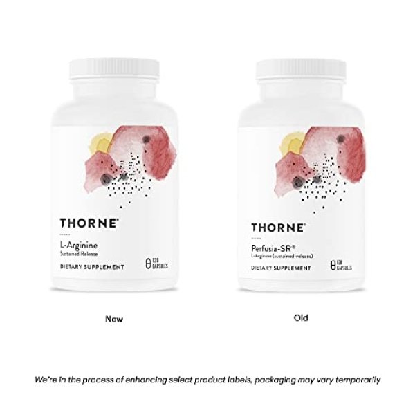 THORNE L-Arginina de liberación sostenida (anteriormente Perfusia-SR) - Apoya la función cardíaca, la producción de óxido nítrico y el flujo sanguíneo óptimo - 120 cápsulas - 60 porciones - Image 3