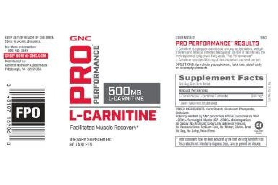 GNC Pro Performance L-Carnitina, 60 comprimidos, favorece la recuperación muscular - Image 4