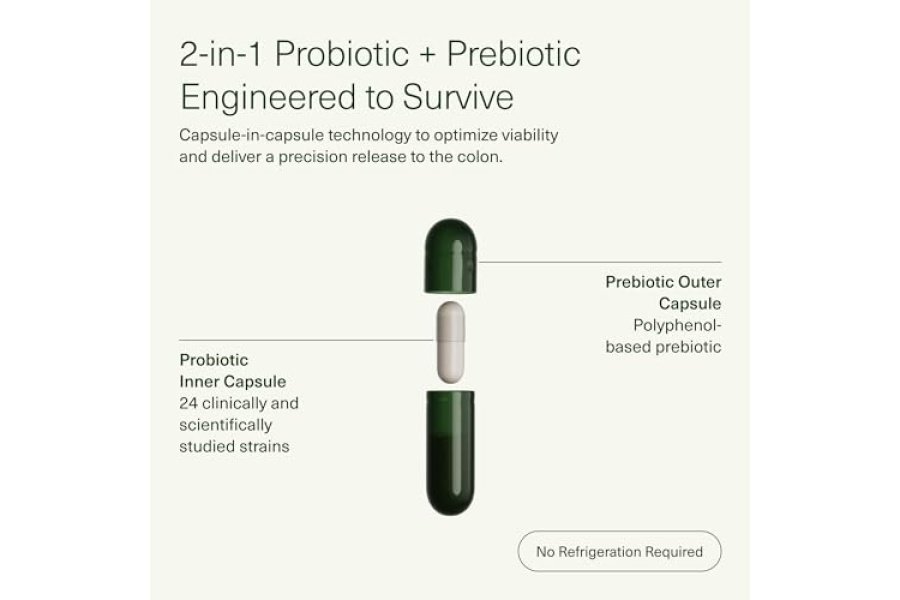 Seed DS-01 Sinbiótico diario - Prebiótico y probiótico (60 cápsulas) - 53,6 mil millones de AFU - Salud digestiva, salud intestinal y salud inmune - Probióticos de múltiples cepas para mujeres y hombres - Vegano y estable - Image 4