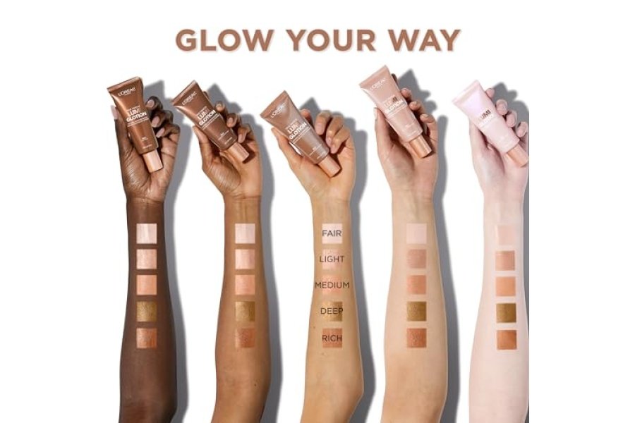 L'Oreal Paris Makeup True Match Lumi Glotion, potenciador de brillo natural, iluminador iluminador, gotas bronceadoras para un brillo bañado por el sol, 903 medio - Image 6