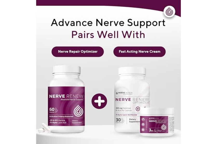 NERVE RENEW Soporte nervioso avanzado - Soporte natural para molestias nerviosas con ácido R-alfa lipoico y complejo de vitamina B - 60 cápsulas - Potencia antioxidante, fórmula de acción rápida - Image 7