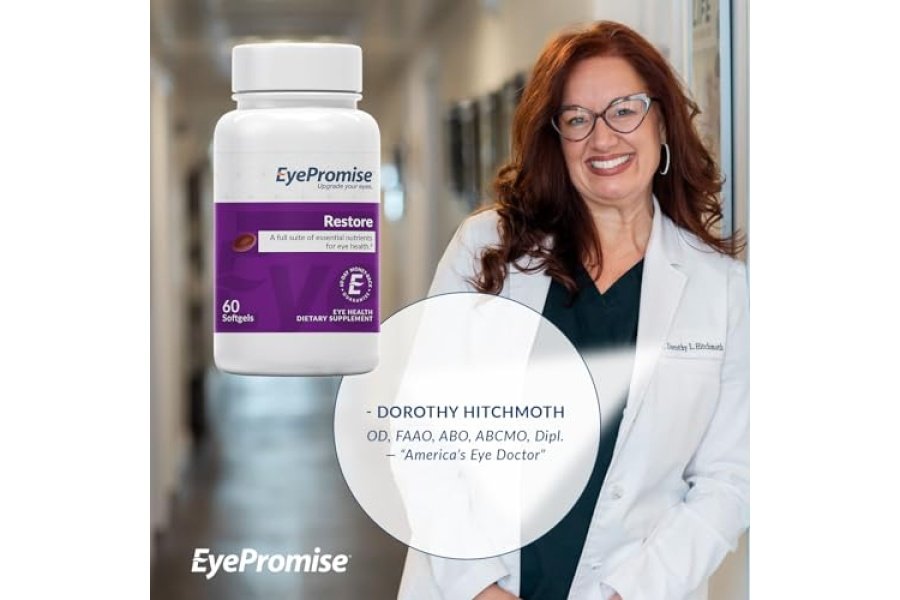 Suplemento de restauración EyePromise - 60 cápsulas de gel blando que contienen luteína, vitamina C, vitamina D, vitamina E, aceite de pescado Omega-3 y zeaxantina - Una fórmula completa patentada para la salud de los ojos - Image 5