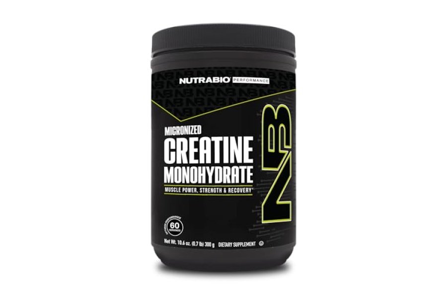Suplemento de monohidrato de creatina NutraBio, sin sabor, (300 g) - Apoya la energía, la recuperación y la fuerza muscular - Suplemento de creatina de grado puro probado por HPLC