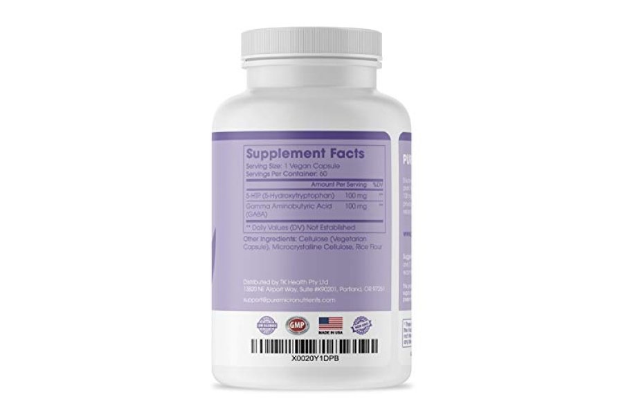 Suplemento puro de 5-HTP (5-hidroxitriptófano) más GABA - para el control del sueño, el estado de ánimo y el estrés - 60 cápsulas vegetales - Image 8