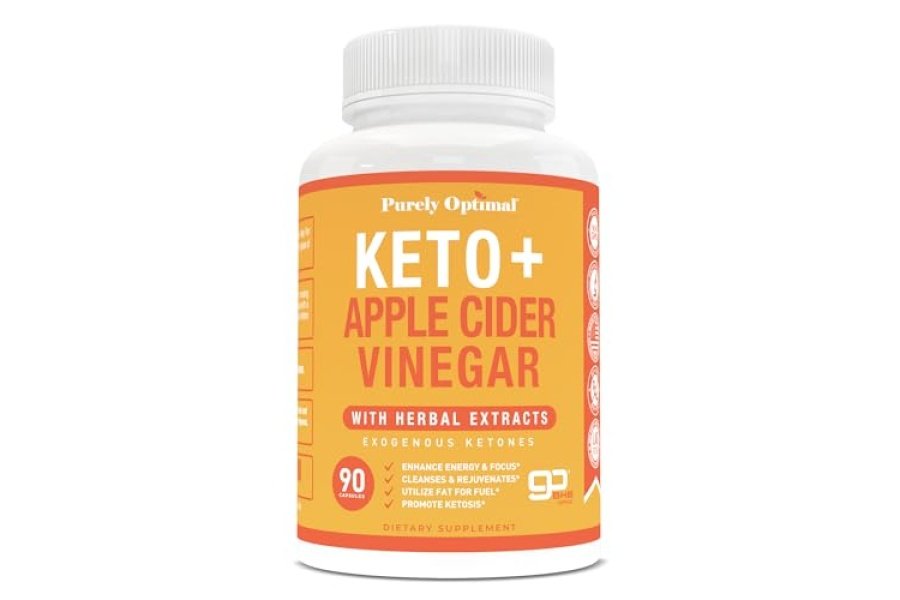 Purely Optimal Premium Keto+Píldoras de vinagre de sidra de manzana - con Garcinia Cambogia, cetonas exógenas Keto Bhb - 90 cápsulas - Image 2