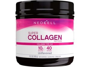 Péptidos de súper colágeno NeoCell, 10 g de péptidos de colágeno por porción, sin gluten, aptos para ceto, sin OGM, alimentados con pasto, cabello, piel, uñas y articulaciones saludables, polvo sin sabor, 14.1 oz., 1 bote