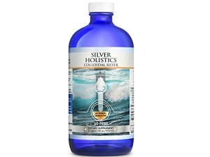 Líquido de plata coloidal - Botella de vidrio de 16 oz de Silver Holisitcs