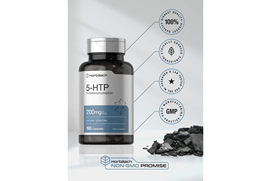 Horbaach 5HTP 200 mg Cápsulas | 180 unidades | Griffonia simplicifolia | Suplemento extrafuerte 5HTP | Sin OGM, sin gluten | 5 hidroxitriptófano - Image 5