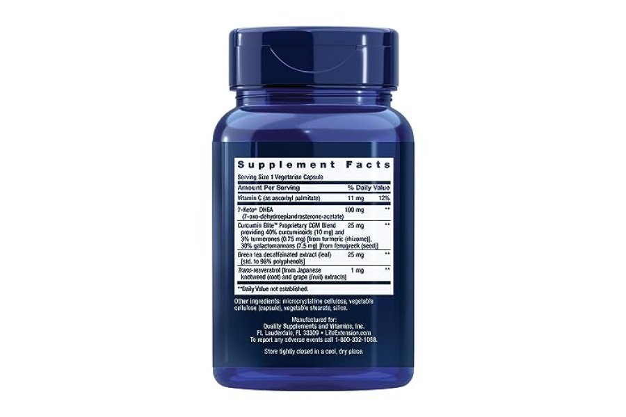 Life Extension Metabolito 7-Keto DHEA – Encienda su horno de quema de grasa – Sin OGM – Sin gluten – 100 mg – 60 cápsulas vegetarianas - Image 2