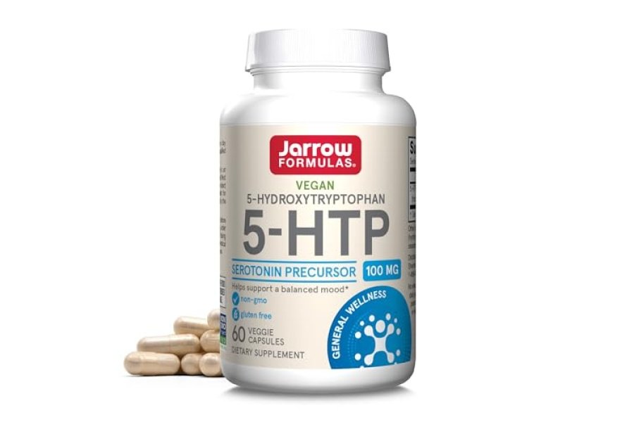 Jarrow Formulas 5-HTP, 100 mg, precursor de serotonina, 60 cápsulas vegetales, suministro para 60 días