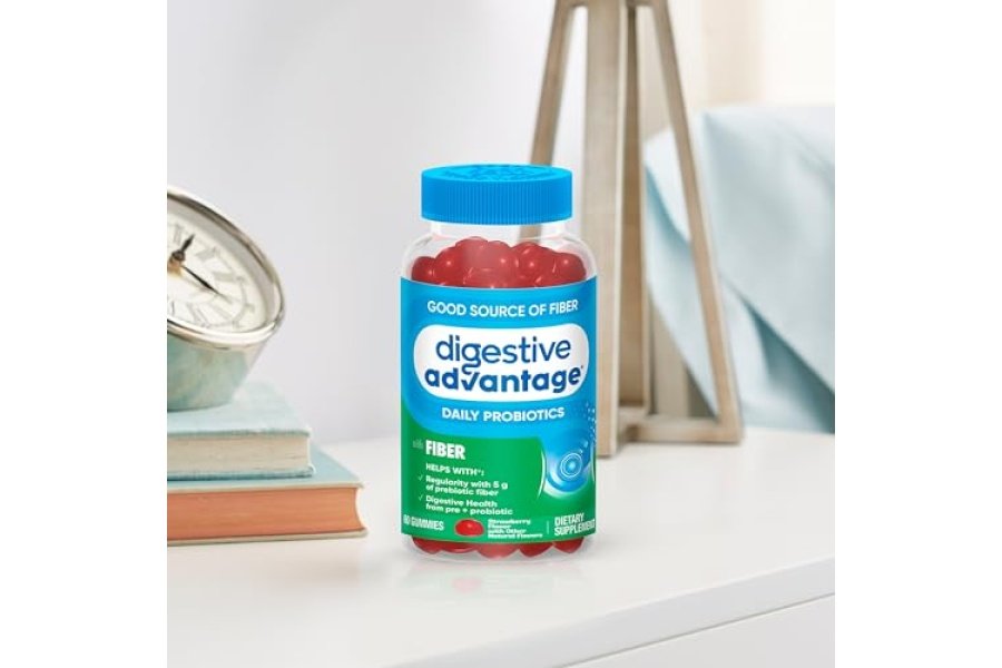 Digestive Advantage Suplemento de fibra prebiótica con probióticos para mujeres y hombres salud digestiva, gomitas de fibra para adultos regularidad y salud intestinal, sabor a fresa de 60 quilates - Image 16