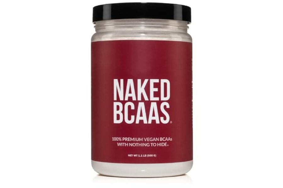 NAKED Nutrition BCAA Aminoácidos en polvo, solo 1 ingrediente, fórmula pura 2:1:1, aminoácidos de cadena ramificada veganos sin sabor, suplemento BCAA totalmente natural instantáneo - 500 gramos, 100 porciones