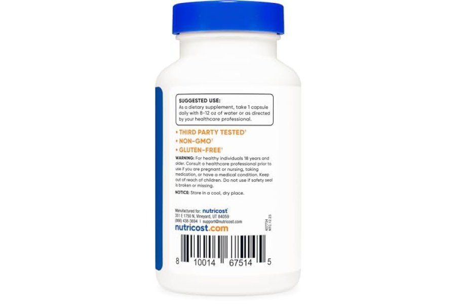 Nutricost 5-HTP 200 mg, 120 cápsulas vegetarianas (5-hidroxitriptófano) - Sin OGM ni gluten - Image 4