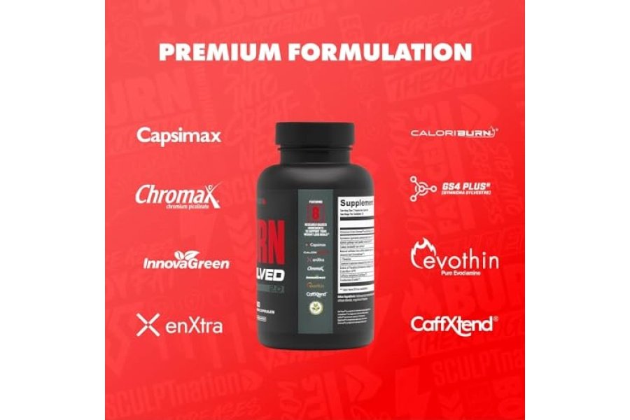 Sculpt Nation by V Shred Burn Quemador de grasa termogénico para hombres y mujeres - Estimulador del metabolismo del quemador de grasa durante el día - Pimienta de cayena Capsimax premium, Chromax, ingredientes patentados - 60 píldoras vegetales naturales - Image 3