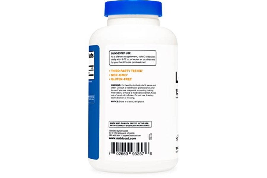 Nutricost L-Citrulina 1500 mg, 180 cápsulas - 750 mg por cápsula, sin gluten, sin OGM, el empaque puede variar - Image 5