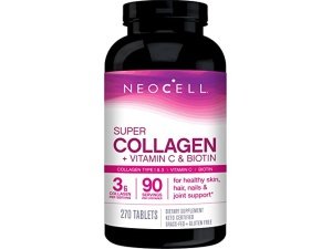 NeoCell Super colágeno con vitamina C y biotina, suplemento para piel, cabello y uñas, incluye antioxidantes, tableta, 270 unidades, 1 botella