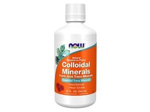 NOW Suplementos, Líquido de minerales coloidales, Derivado de plantas, Minerales traza esenciales, Frambuesa, 32 onzas