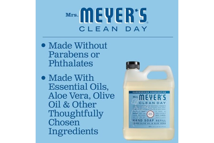 SEÑORA. MEYER'S CLEAN DAY Recambio de jabón líquido para manos, agua de lluvia, 33 OZ - Image 5
