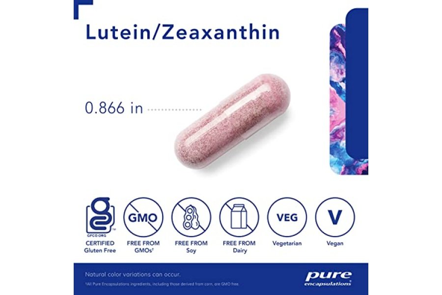 Pure Encapsulations Luteína y Zeaxantina - Respalda la visión general* - Mantiene el pigmento macular y la salud ocular* - Respaldo antioxidante* - Apto para veganos y sin OGM - 120 cápsulas - Image 3