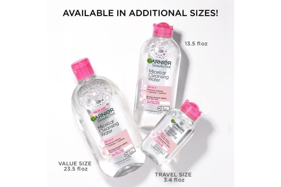Garnier Agua micelar, limpiador facial hidratante y desmaquillante, adecuado para pieles sensibles, vegano, libre de crueldad, 13,5 onzas líquidas (400 ml), 1 unidad - Image 8