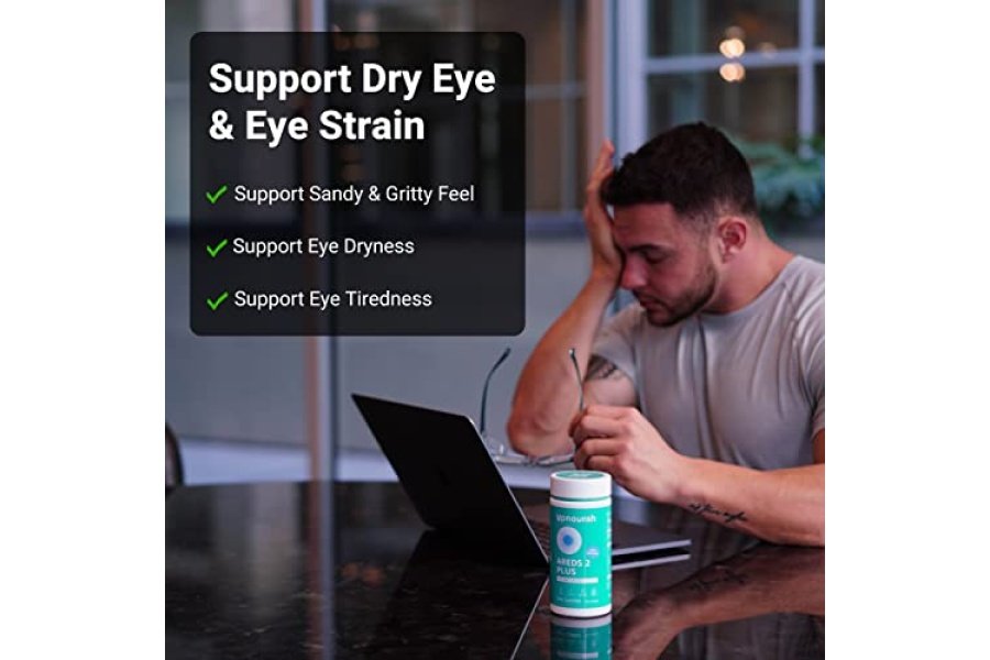 UpNourish AREDS 2+ - Suplemento vitamínico avanzado para la salud macular y el ojo seco - Luteína, zeaxantina, azafrán, astaxantina y DHA - Soporta la tensión ocular, la presión y la visión nocturna - 120 cápsulas blandas - Image 4