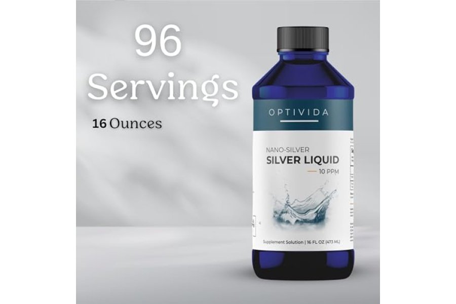 Optivida Health- Líquido de nanoplata coloidal para apoyo inmunológico, promueve un sistema inmunológico saludable Solución líquida de plata 10PPM (16 oz.) - Image 7