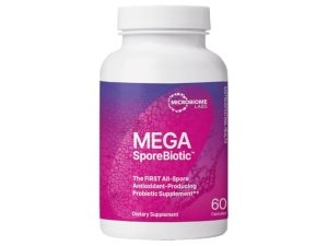 Microbiome Labs Probióticos MegaSporeBiotic para la salud digestiva - Suplementos nutricionales probióticos para hombres y mujeres con Bacillus Coagulans y Bacillus Subtilis a base de esporas para la salud intestinal (60 cápsulas)