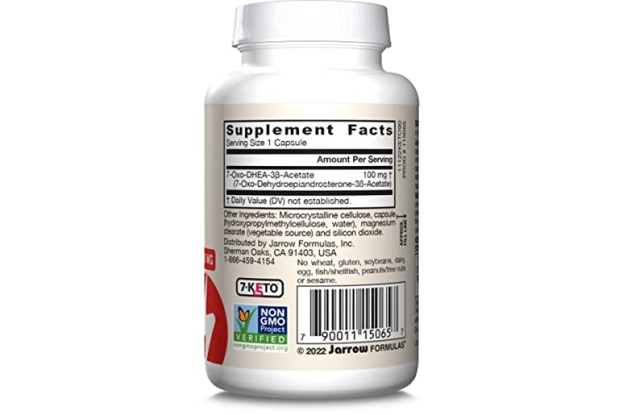 Jarrow Formulas 7-Keto DHEA 100 mg - Hasta 90 porciones (cápsulas vegetales) Suplemento dietético - Apoyo al metabolismo de los carbohidratos - Sin OGM - Sin gluten - Vegano - Image 10