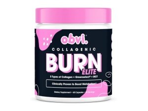 Obvi Burn Elite | Apoya el aumento del metabolismo, la energía y la concentración | Suplemento con Colágeno y Té Verde | Apoya el cabello, la piel, las uñas y las articulaciones saludables | 60 Cápsulas, 30 Porciones