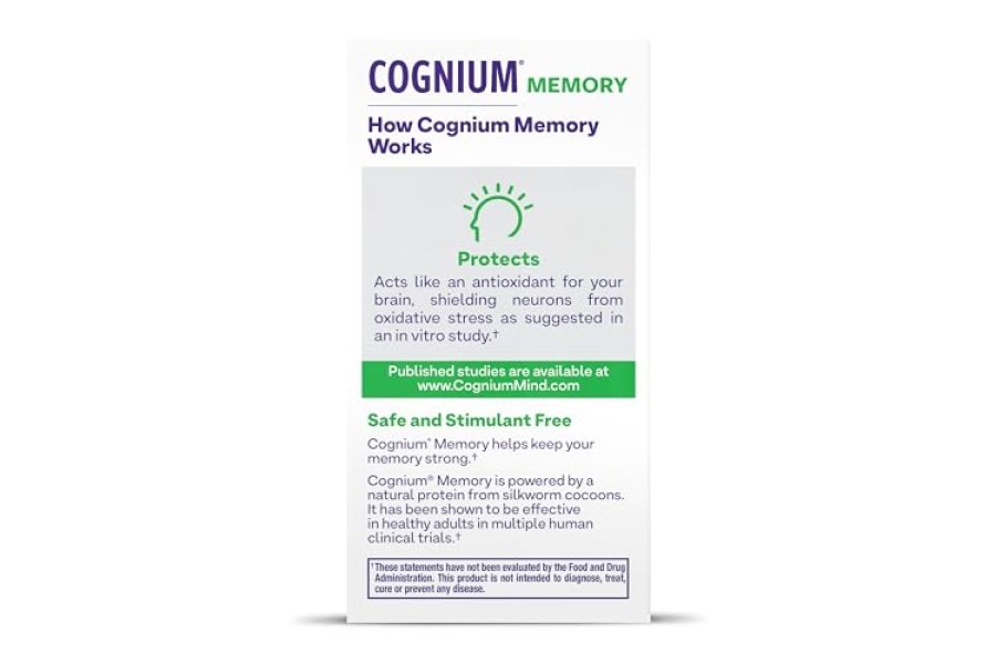 Natrol Cognium Memory Silk Protein Hydrolyzate 100 mg, suplemento dietético para apoyar la salud cerebral, 60 tabletas, suministro para 30 días - Image 9