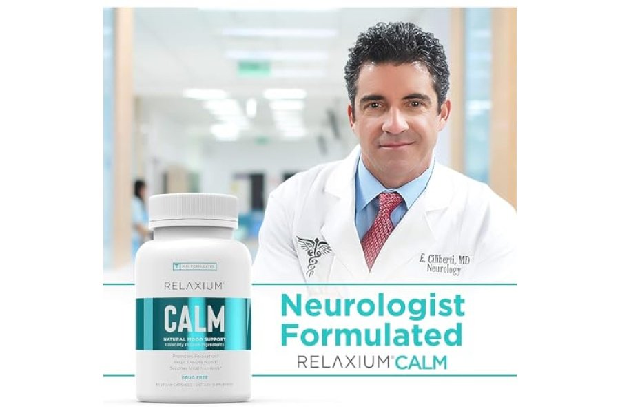 Relaxium Calm, no formador de hábitos, suplemento de apoyo al estrés y el estado de ánimo, eleva el estado de ánimo y aumenta la relajación con Ashwagandha, 5-HTP, GABA, fabricado en EE. UU. (60 cápsulas veganas, suministro para 30 días) - Image 3