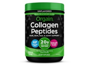 Orgain Péptidos de colágeno hidrolizado en polvo para mujeres y hombres, 0.71 oz de colágeno alimentado con pasto, sin sabor, suplemento de apoyo para cabello, piel, uñas y articulaciones, Paleo y Keto, sin OGM, tipo I y III, 1 libra