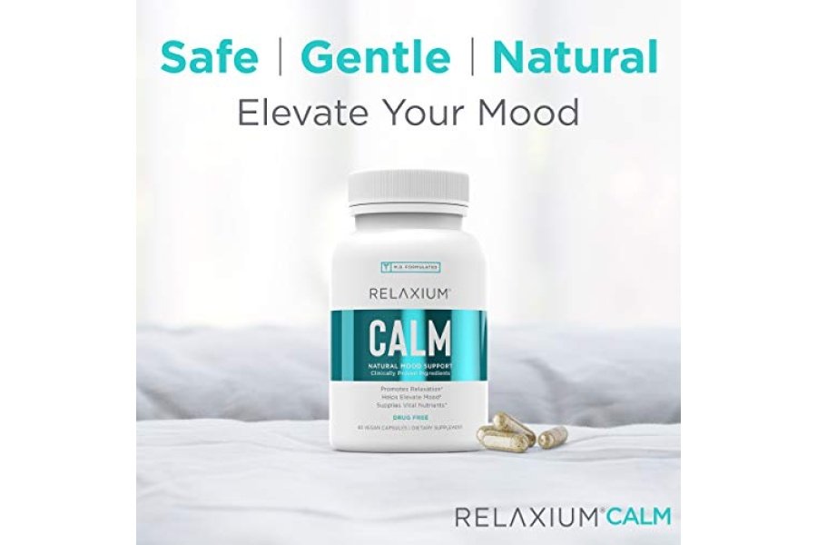 Relaxium Calm, no formador de hábitos, suplemento de apoyo al estrés y el estado de ánimo, eleva el estado de ánimo y aumenta la relajación con Ashwagandha, 5-HTP, GABA, fabricado en EE. UU. (60 cápsulas veganas, suministro para 30 días) - Image 5