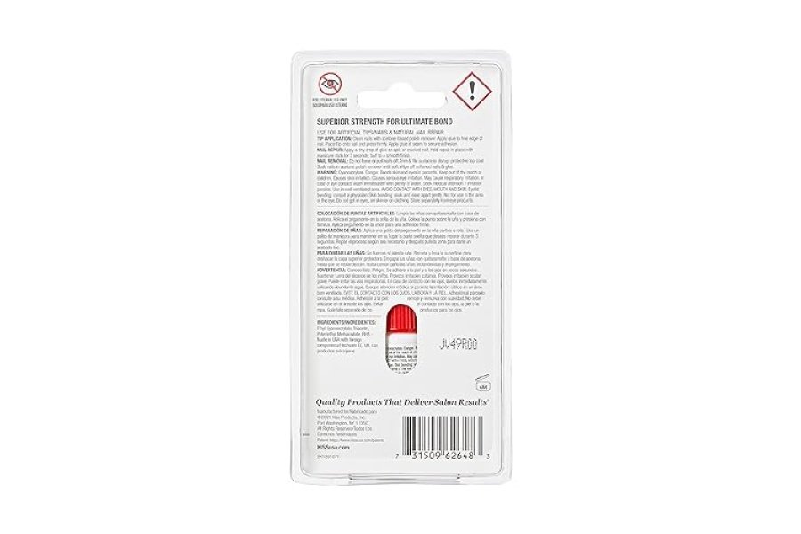 KISS PowerFlex Pegamento de uñas de máxima velocidad para uñas prensadas, adhesivo de uñas de fórmula flexible súper resistente, incluye una botella de 0.11 oz (0.10 oz.) con tapa giratoria y aplicador de punta de boquilla - Image 3