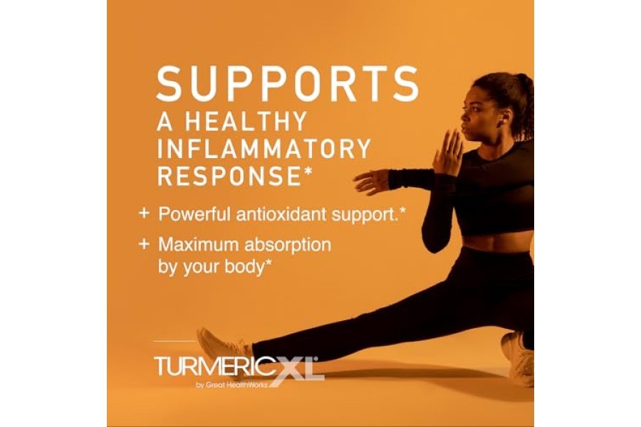 TurmericXL Suplemento natural de apoyo para las articulaciones y respuesta inflamatoria saludable - 250 mg de extracto de cúrcuma proporciona 45 veces más curcumina - Alta absorción, sin gluten - 30 cápsulas vegetales - Image 5