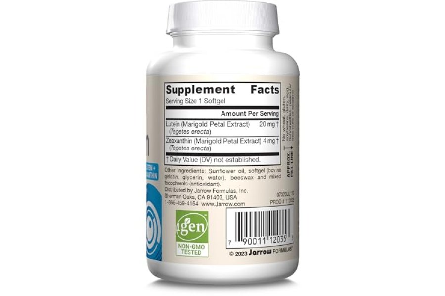 Jarrow Formulas Luteína 20 mg con zeaxantina, suplemento dietético para la función visual y apoyo a la salud macular, 120 cápsulas blandas, suministro para 120 días - Image 10