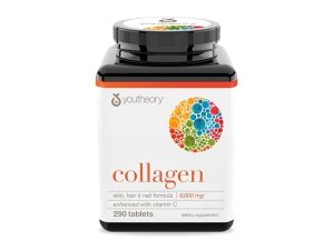 Colágeno avanzado Youtheory - 6000 mg de colágeno - con vitamina C - para cabello, piel y uñas* - Suplementos de colágeno para mujeres y hombres - 290 comprimidos