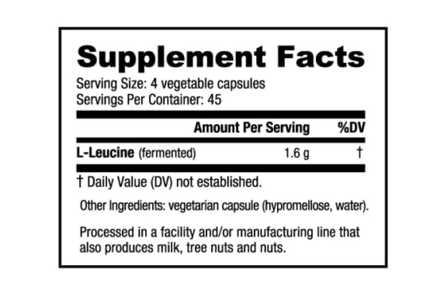 NutraBio 100% L-leucina pura - Recuperación y apoyo muscular - Aminoácido de forma libre fermentado naturalmente - Vegano, sin OGM, sin gluten - 400 mg, 180 cápsulas - Image 2