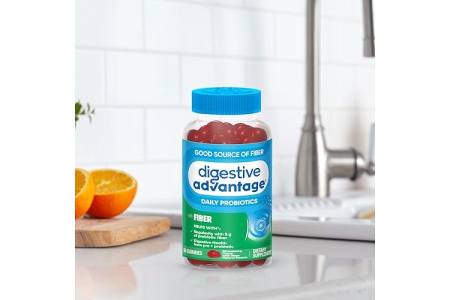 Digestive Advantage Suplemento de fibra prebiótica con probióticos para mujeres y hombres salud digestiva, gomitas de fibra para adultos regularidad y salud intestinal, sabor a fresa de 60 quilates - Image 15