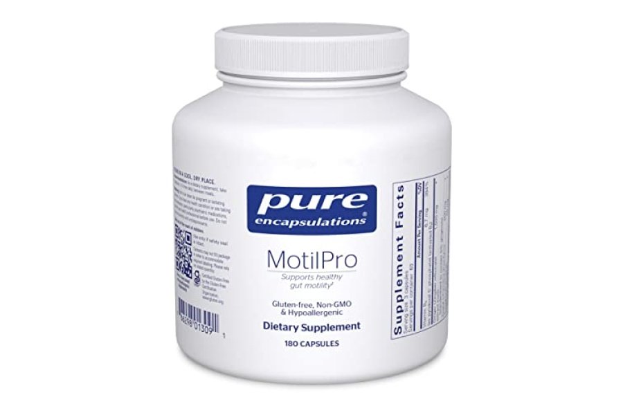Encapsulaciones puras MotilPro | Suplemento dietético hipoalergénico para promover una motilidad intestinal saludable* | 180 Cápsulas