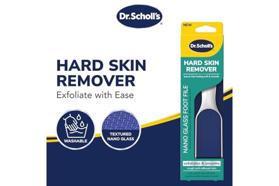 Dr. Scholl's Lima de pies de nanovidrio para eliminar durezas, removedor de callos de pies, depurador de pies duradero, removedor de piel muerta, herramienta de pedicura higiénica, amortiguador de pies de larga duración, pies suaves y lisos - Image 2